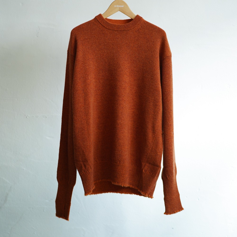Strong Twist Shetland Lining Cashmere P/O Sweater (Orange)