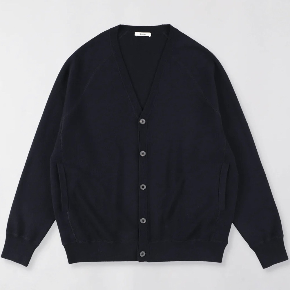 CASHMERE SUPERIOR MIDDLEWEIGHT CARDIGAN (Navy)