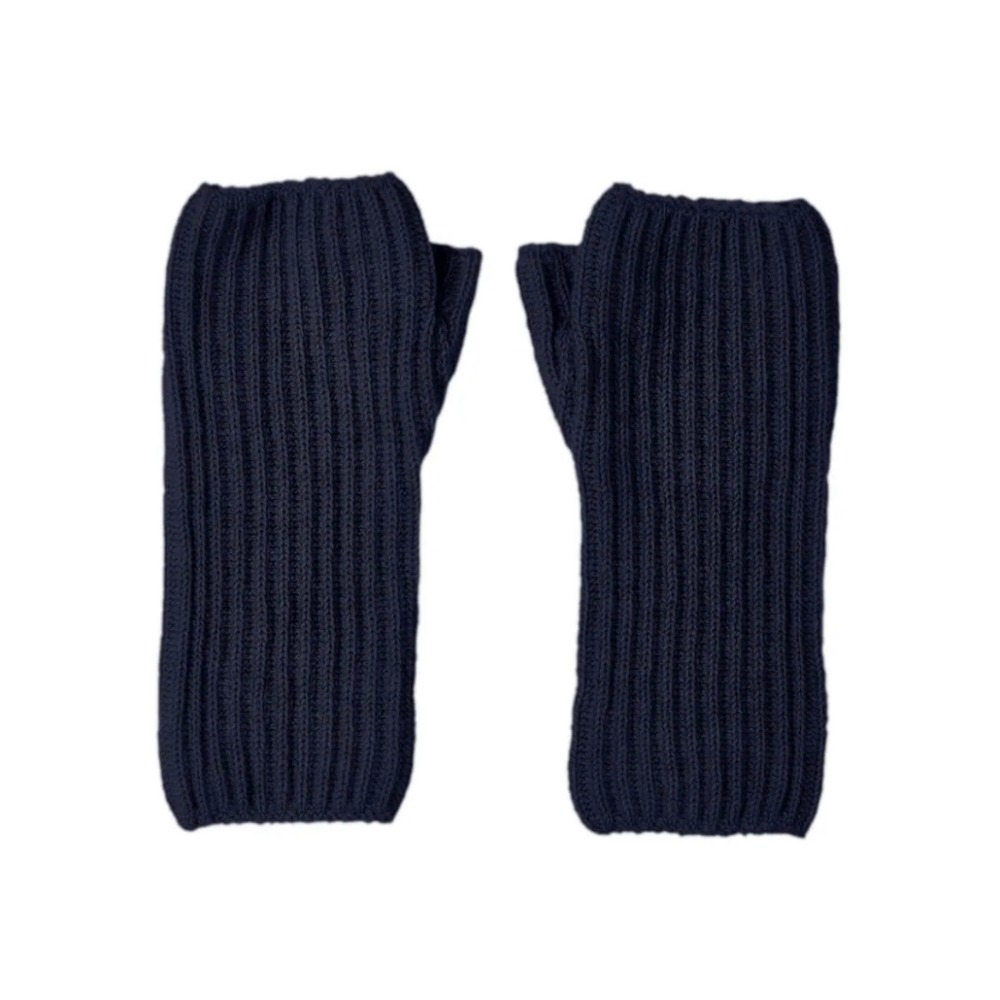 Cashmere Knitted Wrist Warmers (Navy)