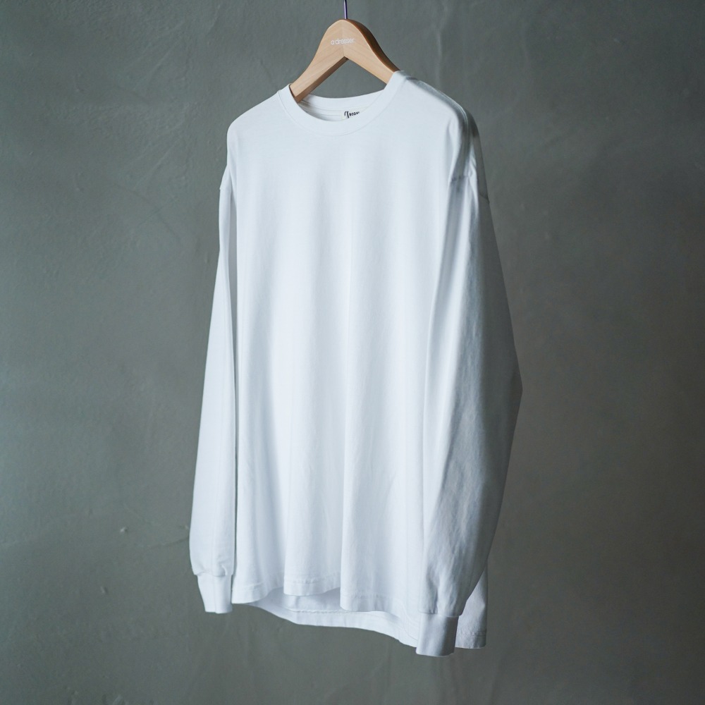 MIDDLEWEGHIT COTTON CASHMERE LONG SLEEVE TEE (White)
