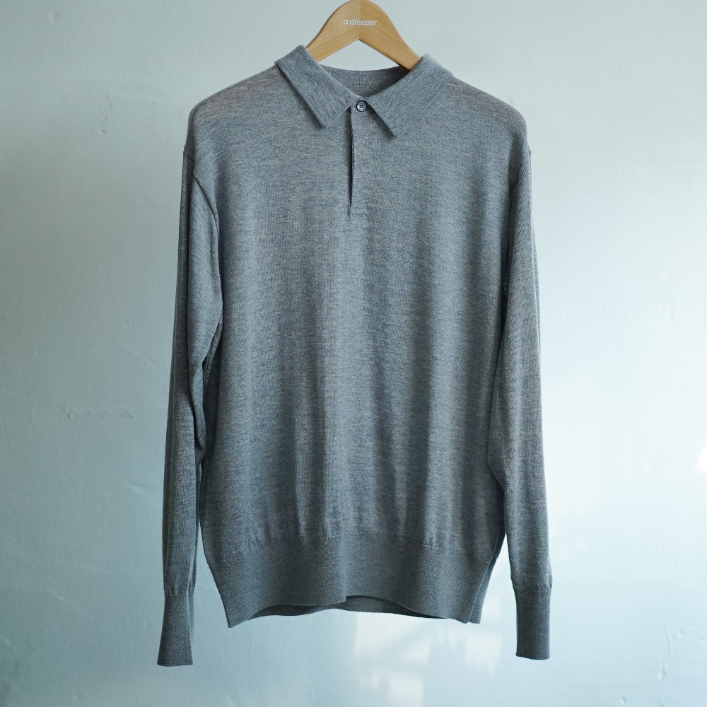 WOOL POLO PULL OVER (T.Gray)