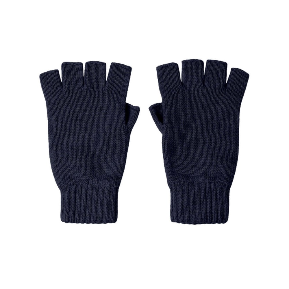 Cashmere Knitted Gloves/Fingerless (Navy)