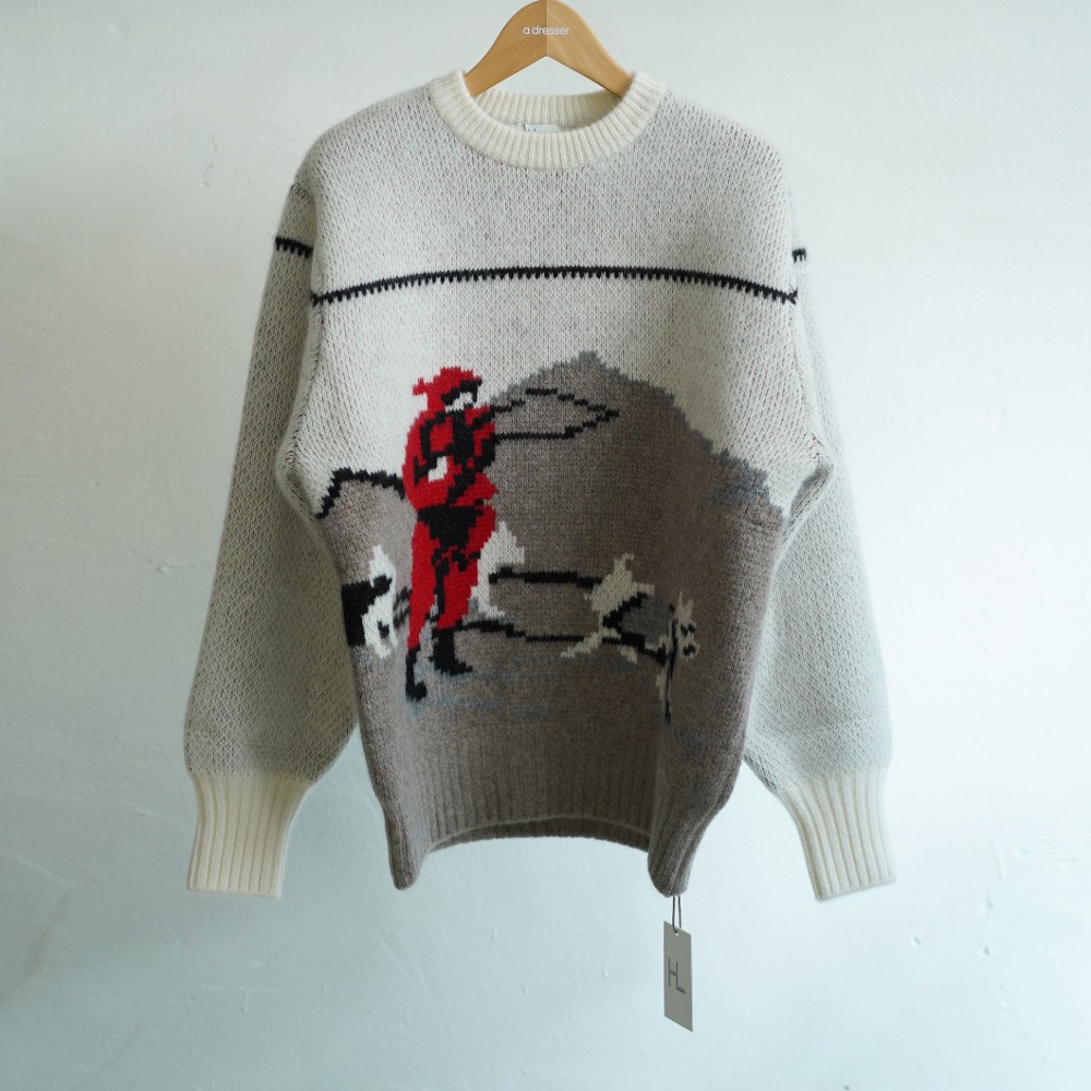 CashmereJacquard Sweater INU (White)
